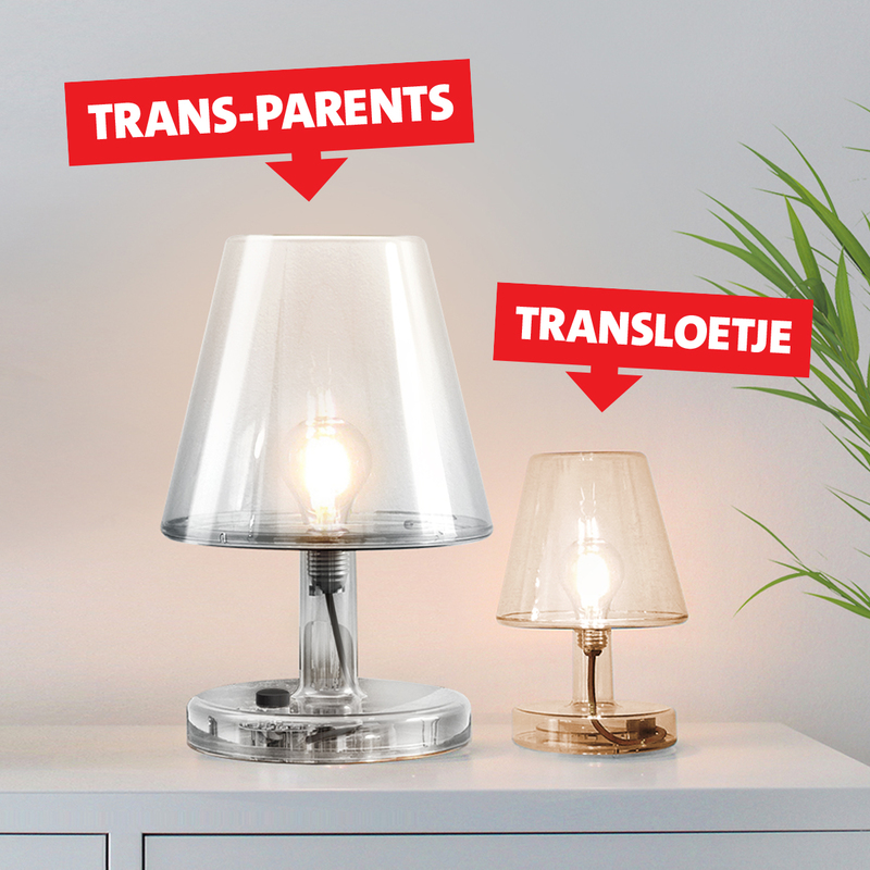 Lámpara inalámbrica Transloetje transparente