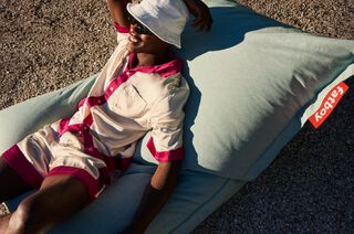 man on a beanbag