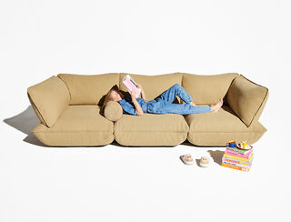 Sumo Sofa with Puff Weave Pillow