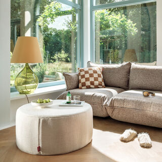 Square Pillow Teddy Chess Almond Creme