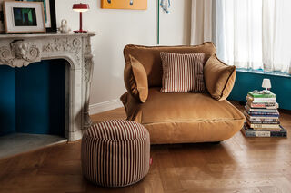 Square Pillow Terry Cognac Creme