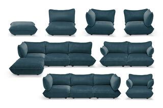 Sumo Hocker Velvet Petrol