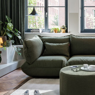 Puff Pillow Boucle Leaf Green