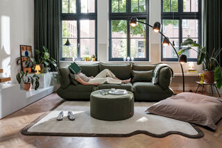 Sumo Hocker Boucle Leaf Green