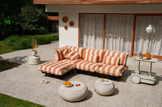 Paletti Hocker Stripe Orange Creme