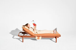 Sunbun Daybed Terracotta / Stripe Orange Creme