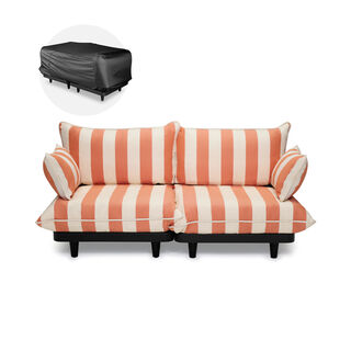 Paletti Lounge Sofa Stripe Orange Creme