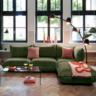 Sumo Corner Sofa Velvet Deep Green