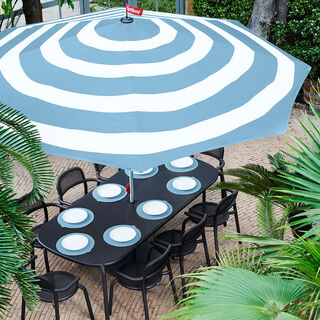 Parasol Wave Blue incl Base Light Grey