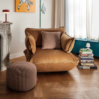 Square Pillow Terry Cognac Creme