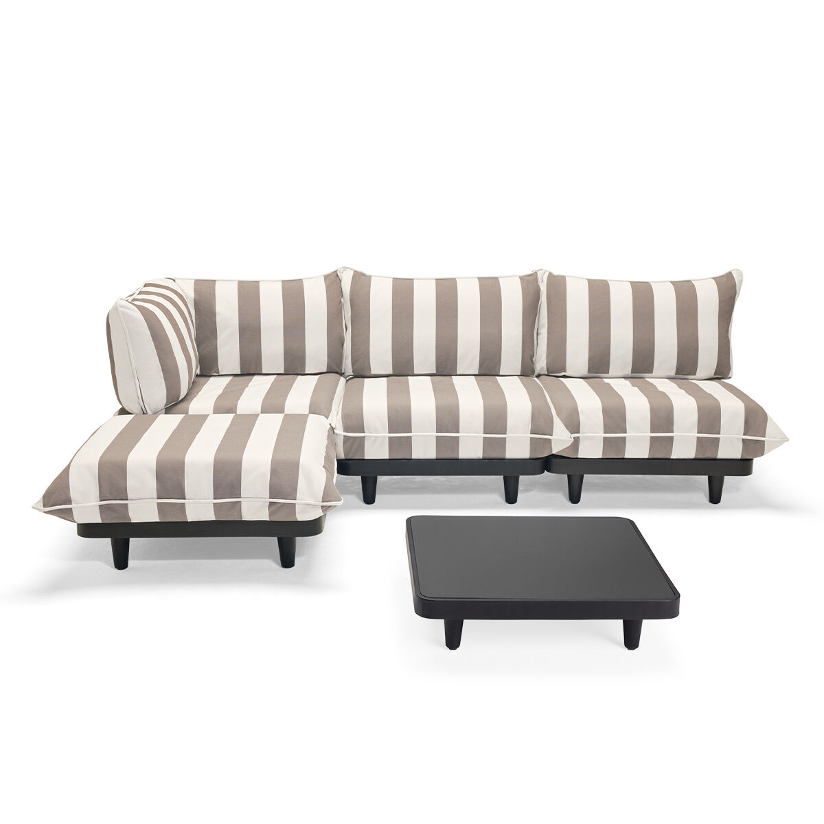 Paletti Set Large Left Stripe Cacao + Table Anthracite
