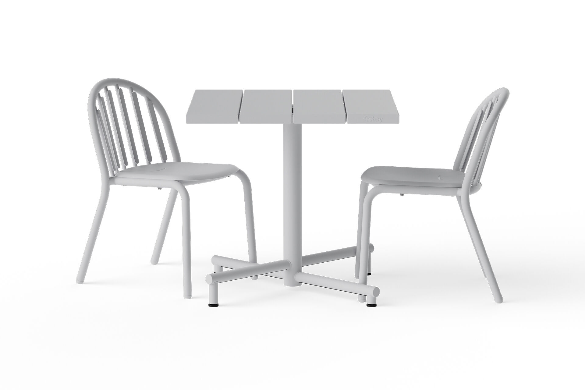 Table with two chairs on either side
