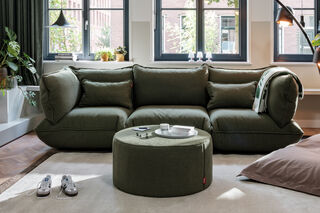 Puff Pillow Boucle Leaf Green