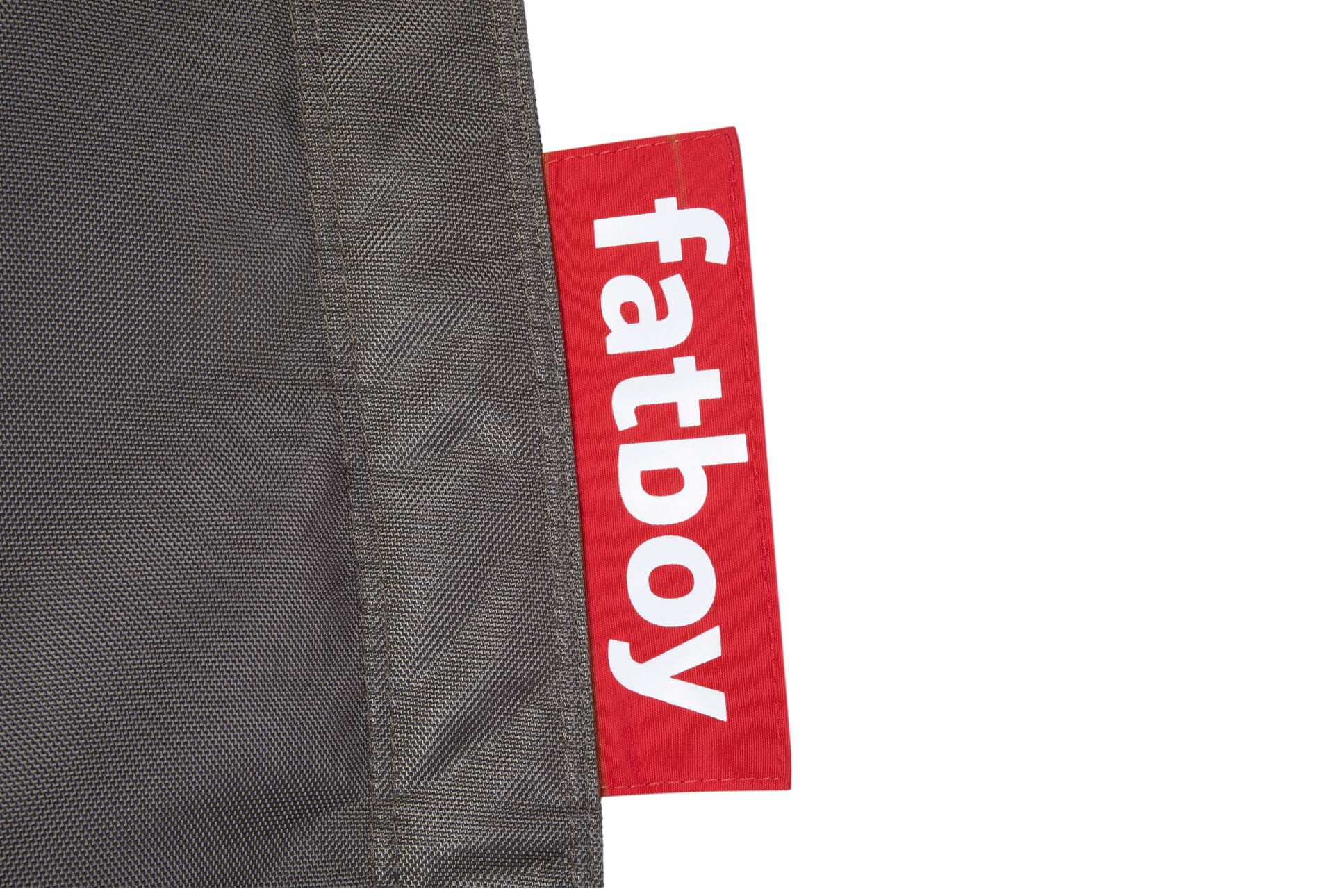 Red fabric tag with fatboy logo