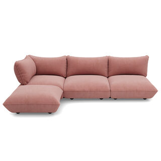 Sumo Corner Sofa Left Cord Soft Pink