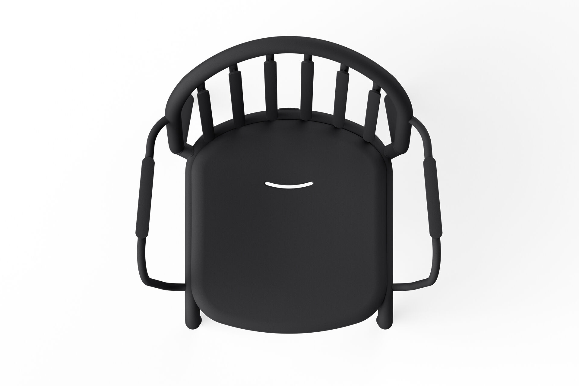Top view of chair back and armrests