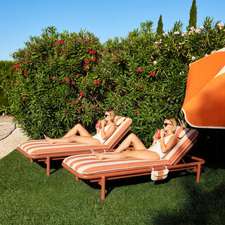 Sunbun Daybed Terracotta / Stripe Orange Creme