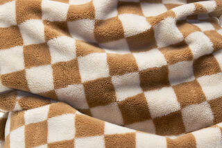 Square Pillow Teddy Chess Almond Creme