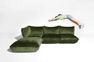 Sumo Hocker Velvet Deep Green