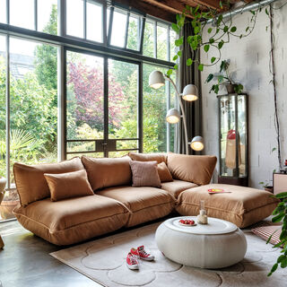 Sumo Corner Sofa Velvet Almond