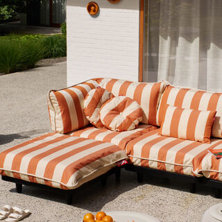 Circle Pillow Stripe Orange Creme