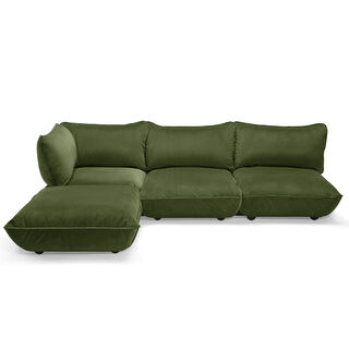 Sumo Corner Sofa Velvet Recycled Deep Green