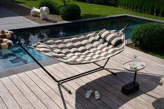 Headdemock Superb Stripe Cacao Incl. Pillow + Rack Black