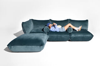 Sumo Hocker Velvet Petrol
