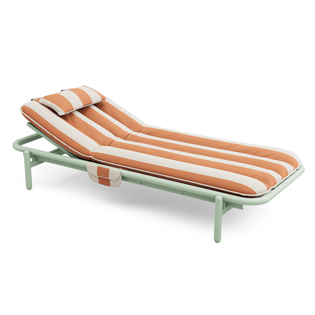 Sunbun Daybed Mist Green / Stripe Orange Creme