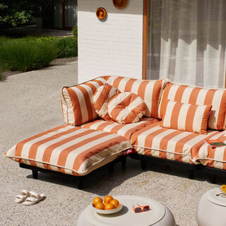 Paletti Corner Seat Left Stripe Orange Creme