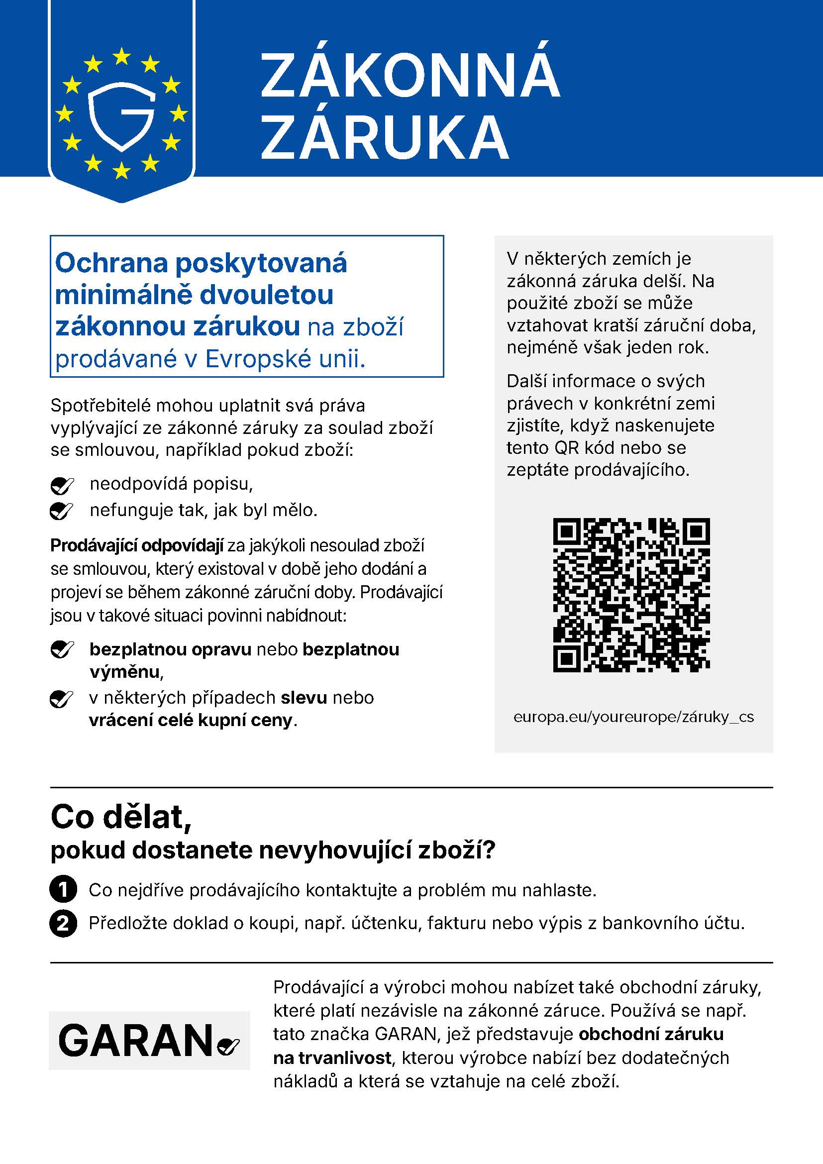 Legal guarantee information in the European Union